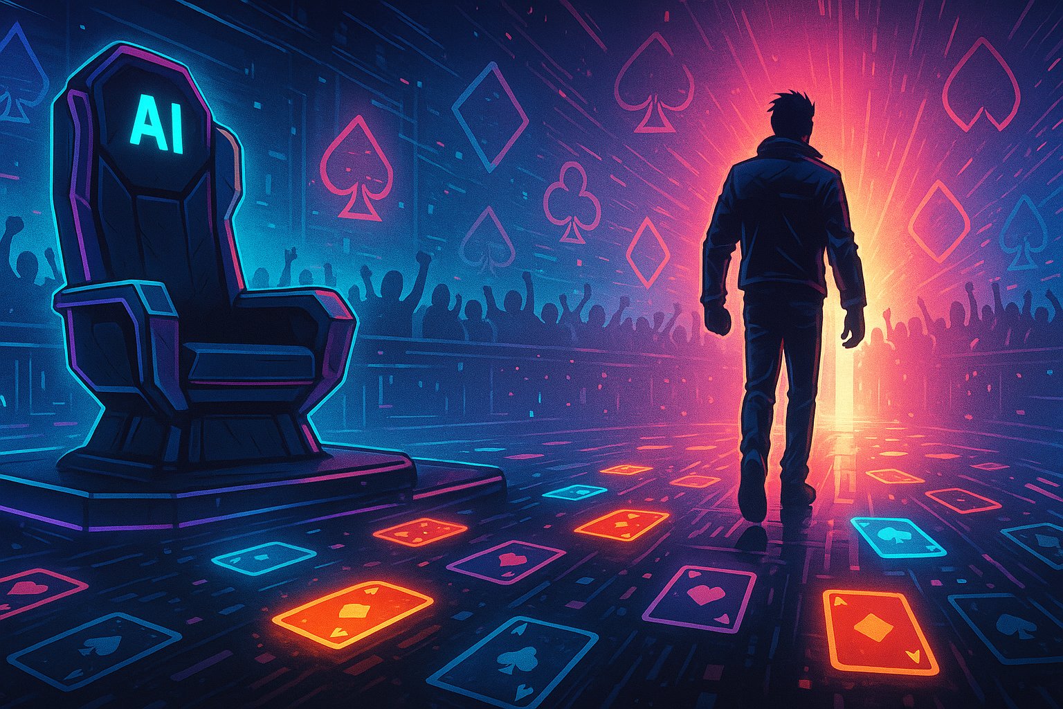 Antarmuka pemain keristoto untuk Infinite Blackjack menampilkan tangan kartu, chip taruhan, dan opsi aksi